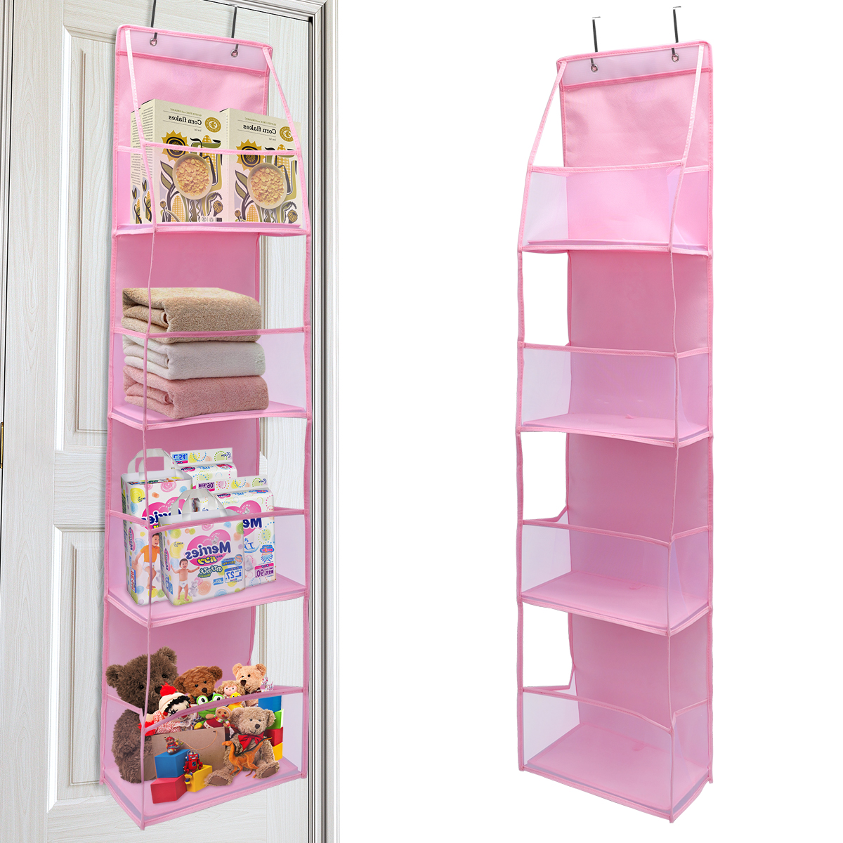 Food Snacks Packaging - 4/6-Tier Hanging Storage Bag Foldable Organizer