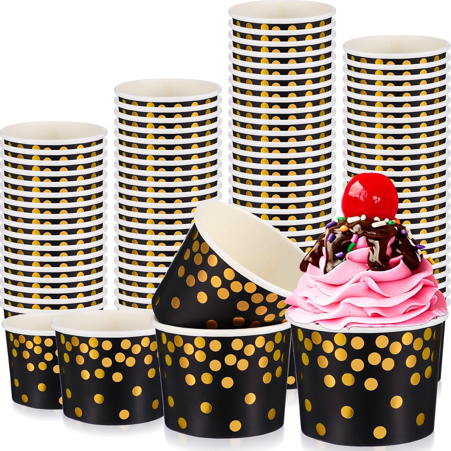 Black Food Or Snacks - 100 Pieces Black and Gold Ice