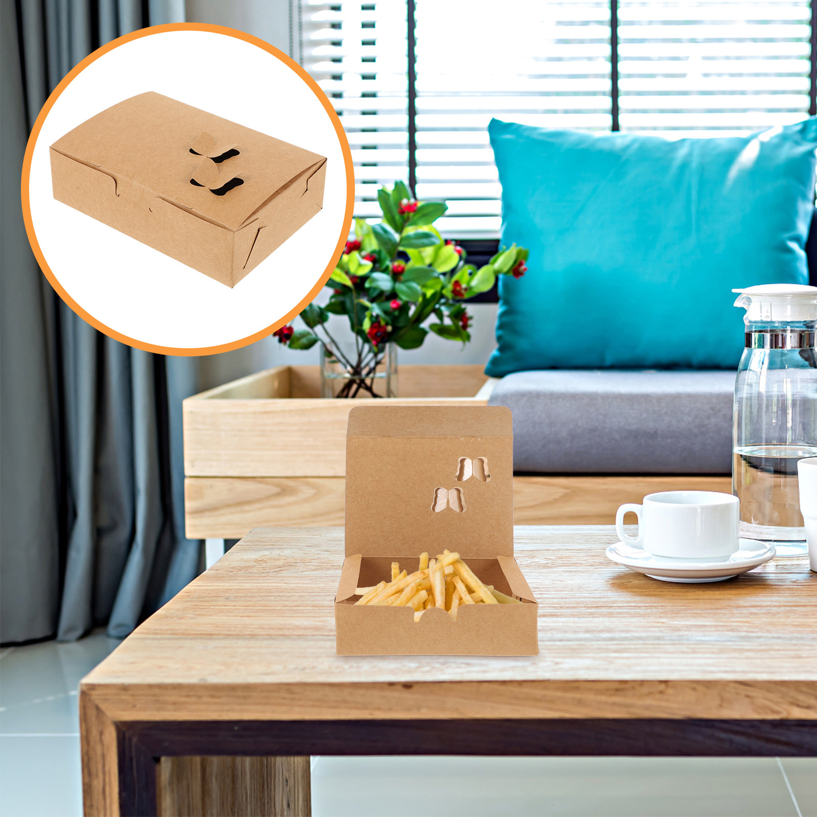 Food Day Snacks - 25Pcs Kraft Paper Food Packing Boxes