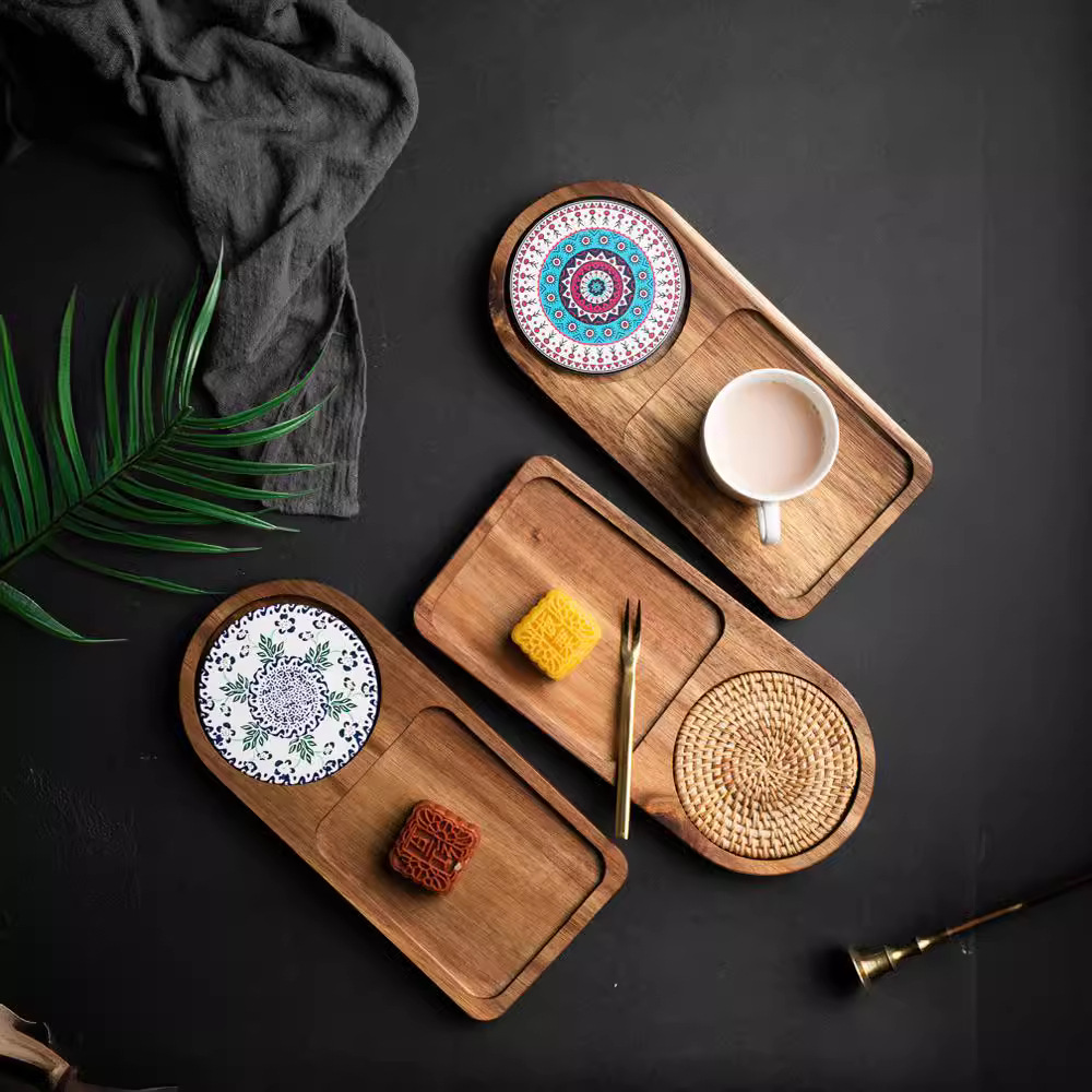 Acacia Wood Tea Tray Food Oval – Food Snacks In Japan Bewertung und Preis