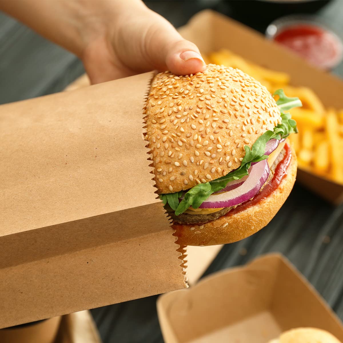 Paper Lunch Bags 20/50PCS Kraf – Food Day Snacks Bewertung und Preis