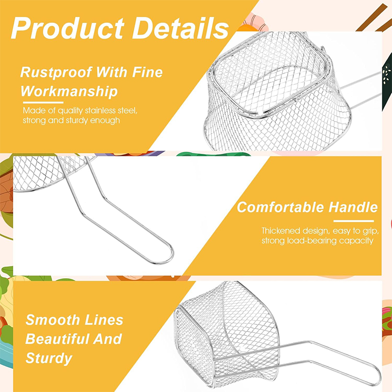 4Pcs Mini Square Fry Basket St – Food Snacks Basket Bewertung und Preis