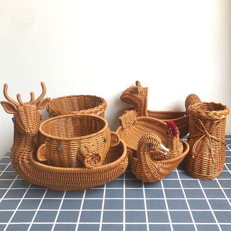 Rattan Woven Fruit Basket Cute – Food Snacks Basket Bewertung und Preis