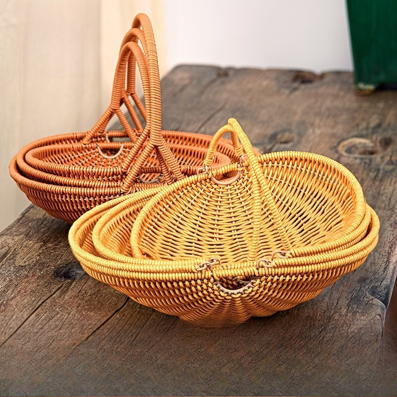 Plastic Imitation Rattan Woven – Food Snacks Basket Bewertung und Preis